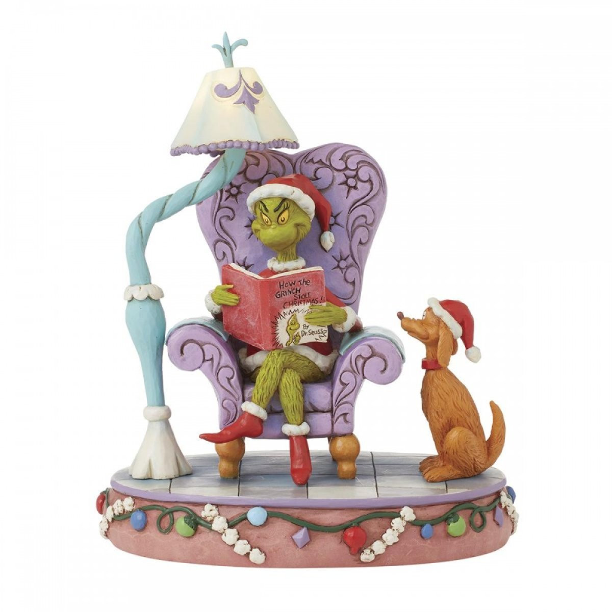 GRINCH IN SEDIA CHE LETTURA - JIM SHORE GRINCH