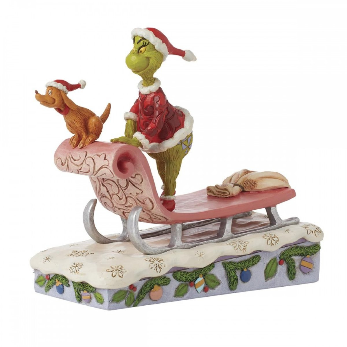 GRINCH E MAX IN SLITTA - JIM SHORE GRINCH