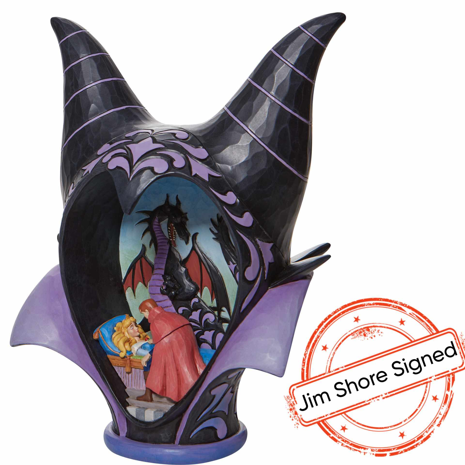 DIORAMA COPRICAPO MALEFICA [FIRMATO DA JIM SHORE] - DISNEY TRADITIONS