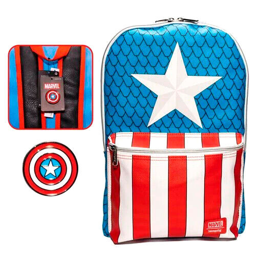 Zaino Capitano America con spilla - Marvel Loungefly