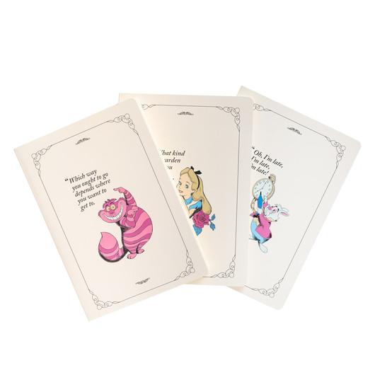 CONFEZIONE 3 CARNET A5 - DISNEY ALICE NEL PAESE DELLE MERAVIGLIE