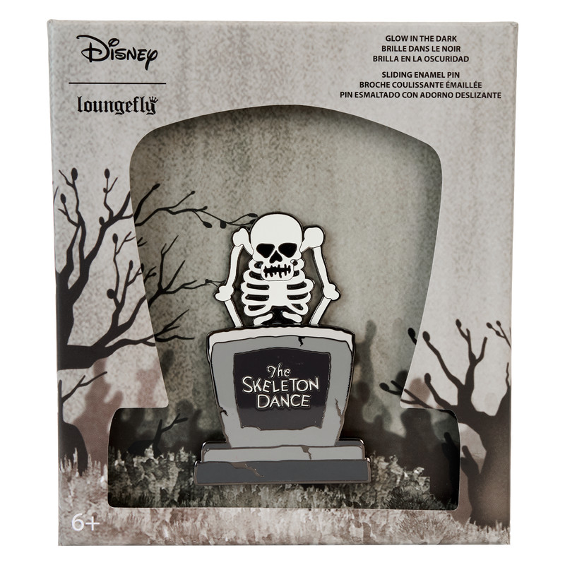 Scatola da collezione con spille luminescenti del 95° anniversario di Skeleton Dance - DISNEY LOUNGEFLY