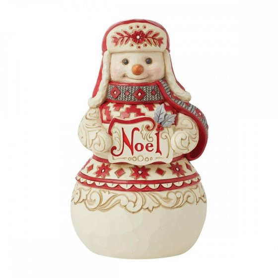 Figurina pupazzo di neve Natale nordico - JIM SHORE HEARTWOOD CREEK