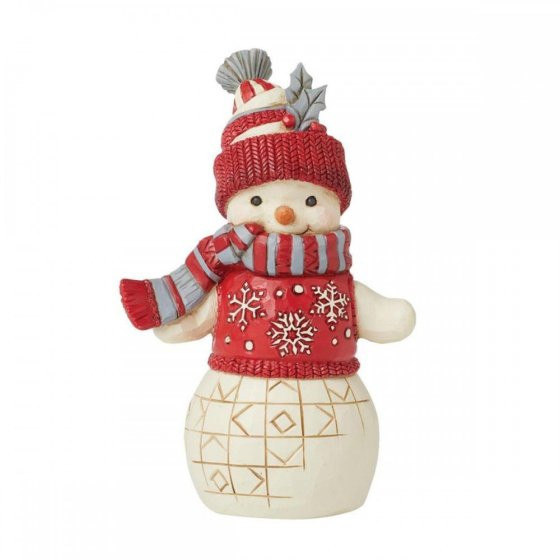 Figurina pupazzo di neve Natale nordico con cappello - JIM SHORE HEARTWOOD CREEK