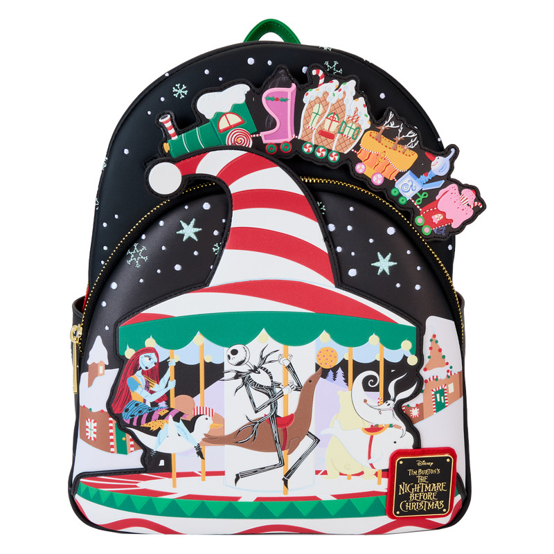 Mini zaino fosforescenti Candy Cane Carousel - DISNEY LOUNGEFLY The Nightmare Before Christmas