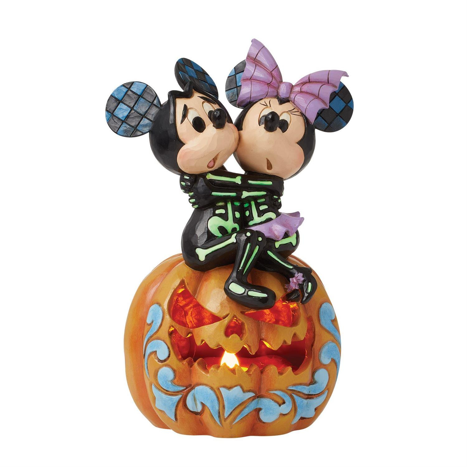 Figura di zucca a LED Topolino e Minnie Scheletri - DISNEY TRADITIONS