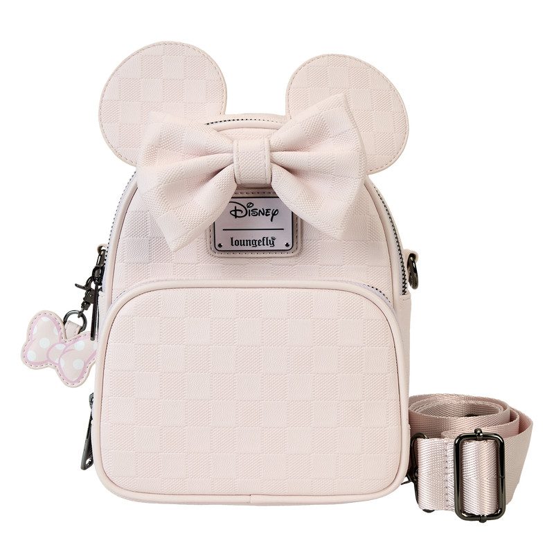 convertibile mini zaino e borsa a tracolla con texture a scacchi Minnie - DISNEY LOUNGEFLY