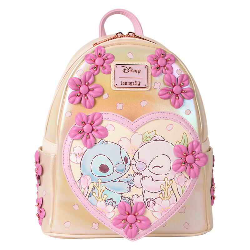 Mini zaino Stitch & Angel Cherry Blossom Heart - DISNEY LOUNGEFLY