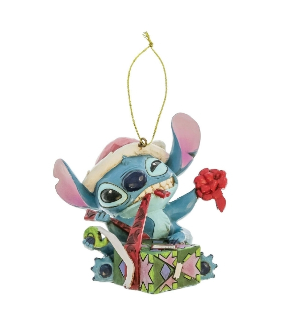 Decorazione da appendere con STITCH Scartando il regalo - DISNEY TRADITIONS