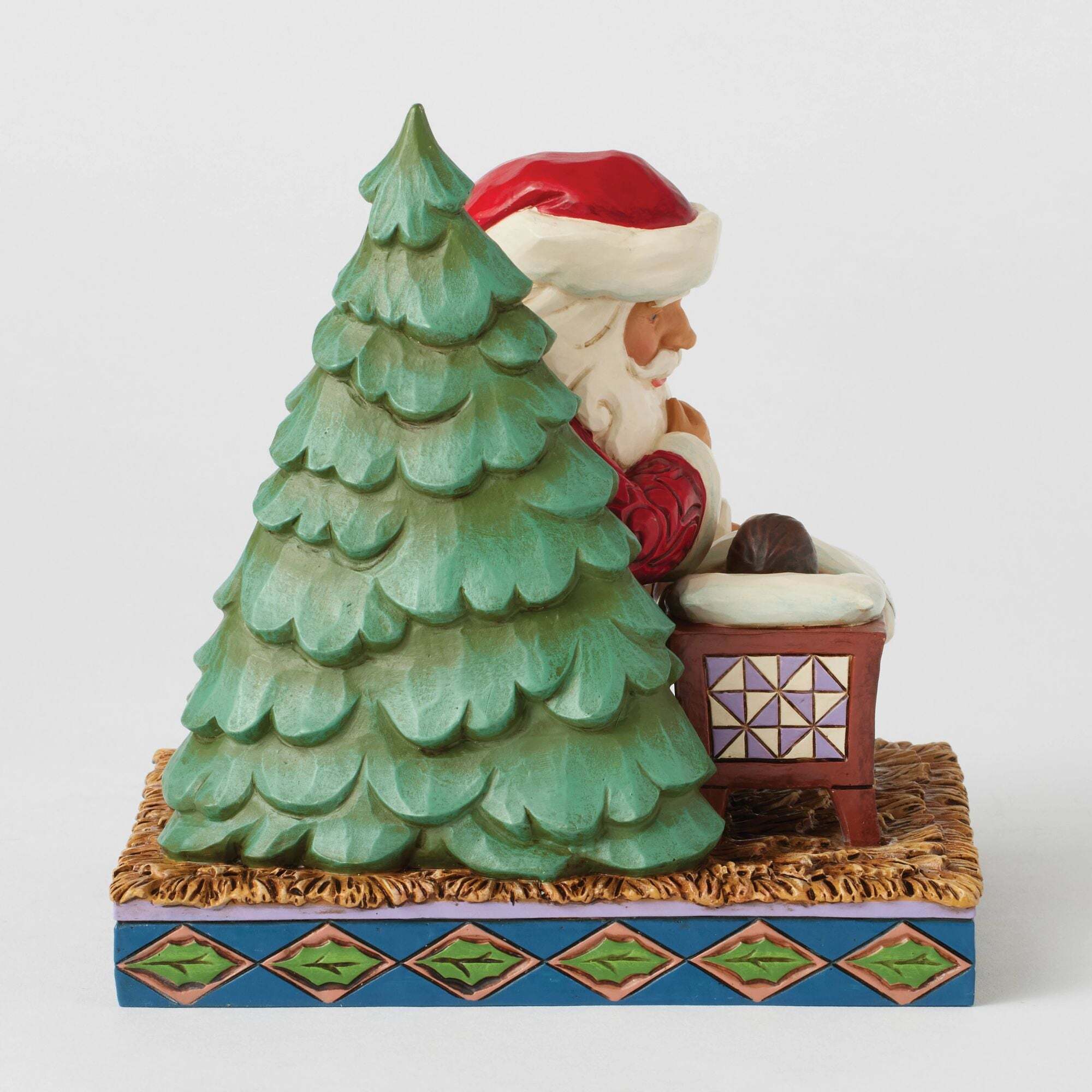 Roman 633312 Statuetta Babbo Natale In Ginocchio Con Agnello - 12,7 Cm, Multicolore, In Poliresina