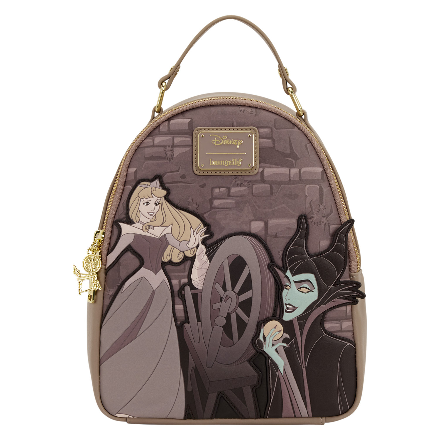 MINI ZAINO AURORA E MALEFICIENT SPINNING WHEEL - DISNEY LOUNGEFLY LA BELLA ADDORMENTATA