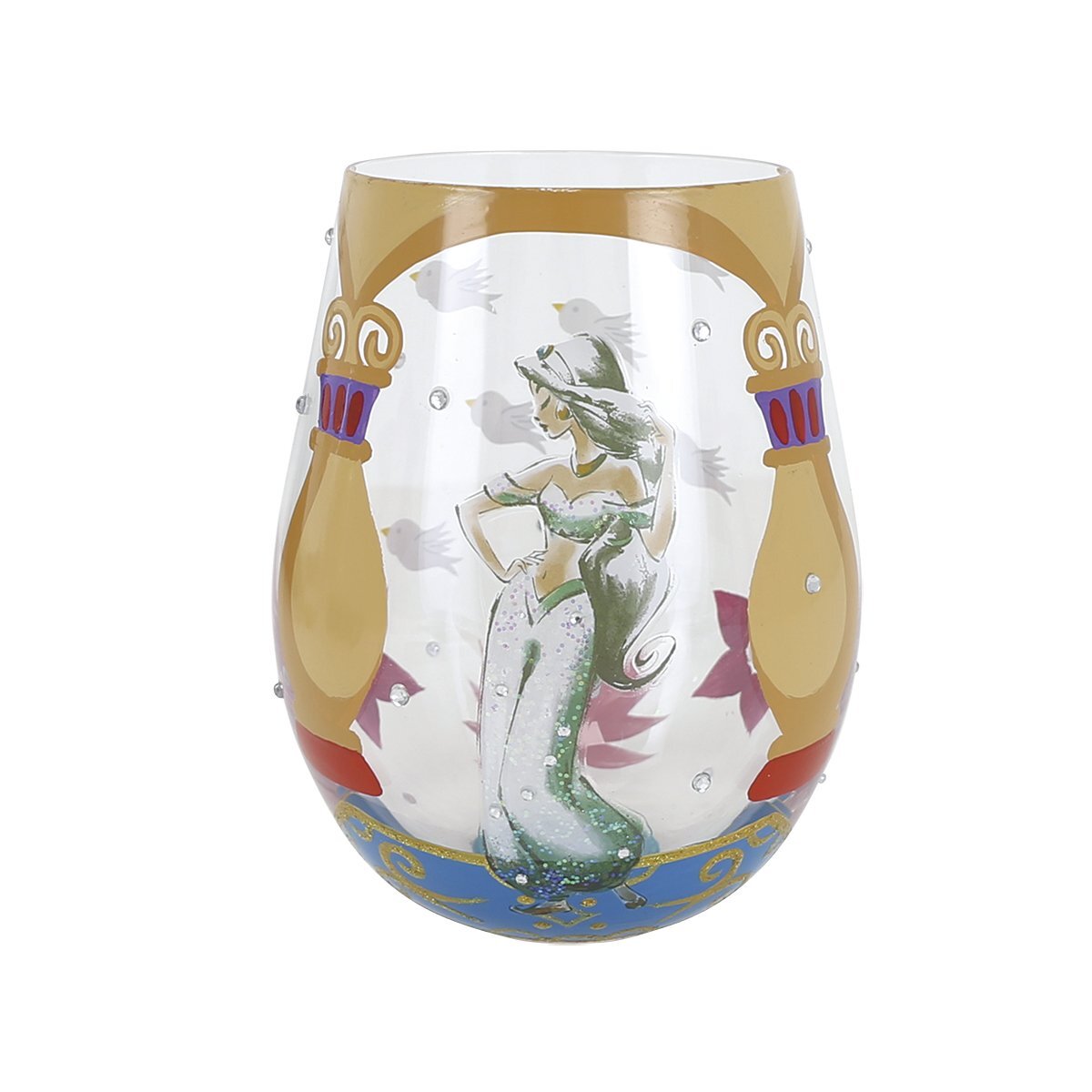 "LASCIA CHE I TUOI SOGNI SI REALIZZINO" BICCHIERE SENZA GAMBO JASMINE - DISNEY LOLITA